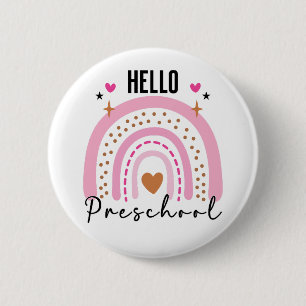 Hello Preschool Back to School Preschool 6 Cm Round Badge