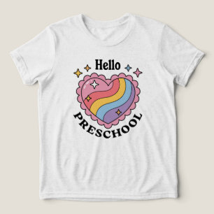 Hello Preschool   Back to School Preschool Tri-Blend Shirt
