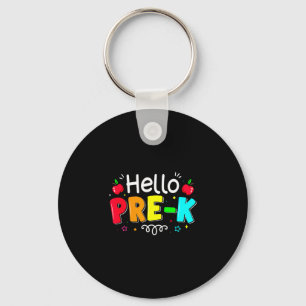 Hello preschool boy girl teacher back to school key ring