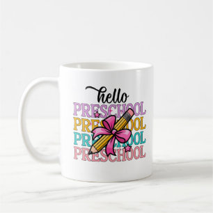 Hello Preschool Colorful School Teacher Pencil Coffee Mug