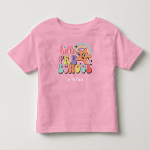 Hello Preschool Colourful Back to School Pink Toddler T-Shirt