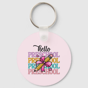 Hello Preschool Colourful School Teacher Pencil Key Ring
