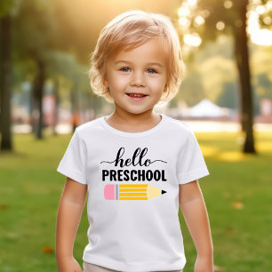Hello Preschool First Day Pencil Toddler T-Shirt