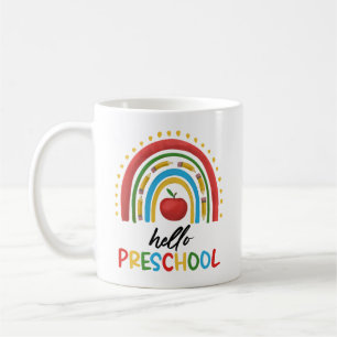Hello Preschool Rainbow Back To School Teacher Coffee Mug