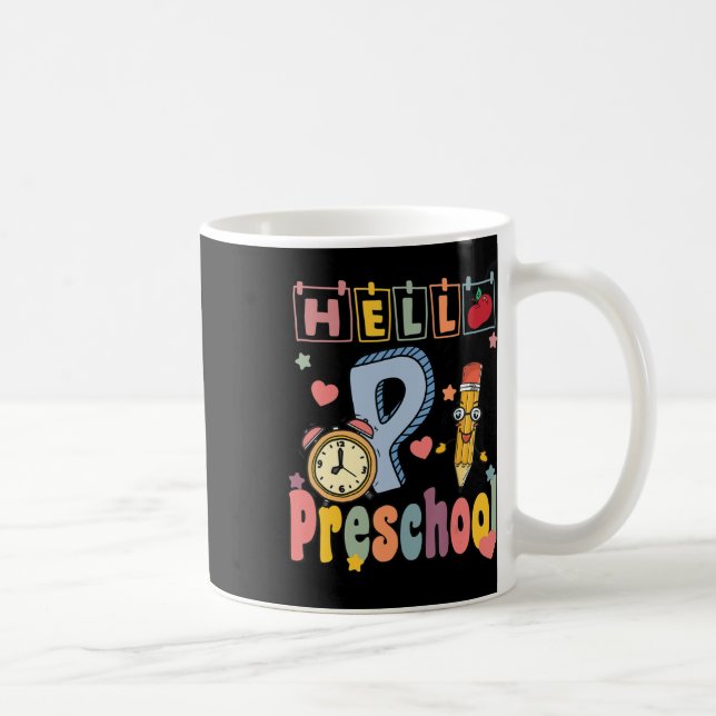 Hello Preschool Retro Teacher Toddler Girls Back T Coffee Mug (Right)