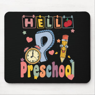 Hello Preschool Retro Teacher Toddler Girls Back T Mouse Mat