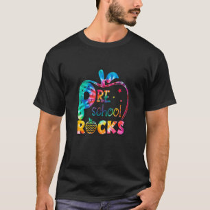 Hello Preschool Rock Tie Dye Back To School Teache T-Shirt