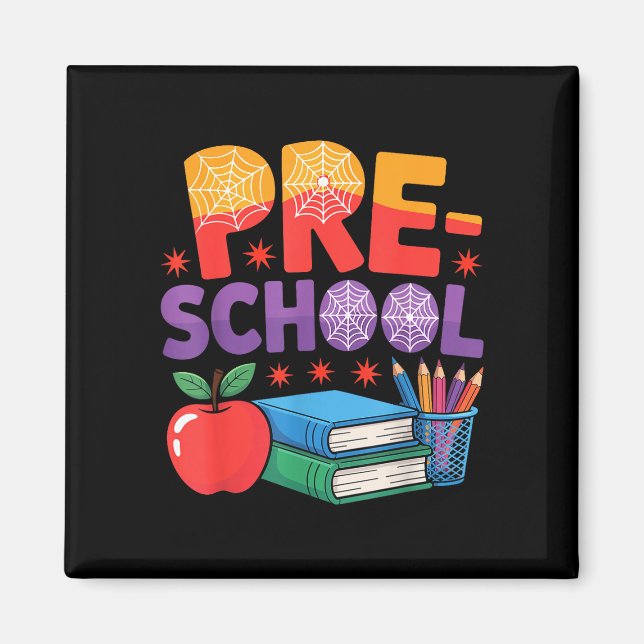 Hello preschool squad spider pre-k back to school magnet (Front)