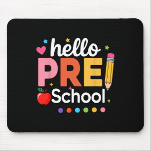 Hello Preschool Teacher Kids Team Pre-k Pre K Back Mouse Mat