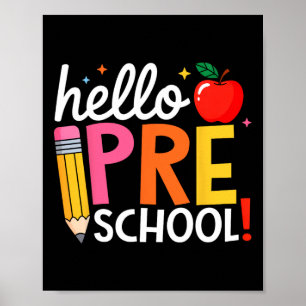 Hello Preschool Teacher Team Pre K Back To School Poster