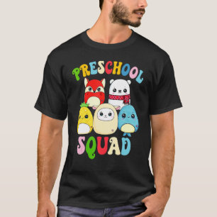 Hello Preschool Teachers Student Kinder Squad Back T-Shirt