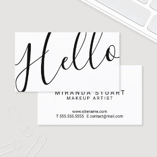 Hello Professional Modern Black and White Business Card