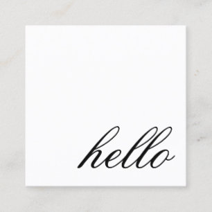 Hello   Professional Modern Elegant Black&White Square Business Card
