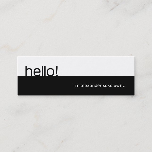 Hello! Profile Business Card (Front)