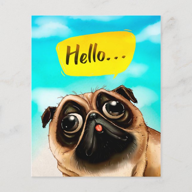 Hello Pug Gift Idea, Pug Owner, Dog Lover Gift Flyer (Front)