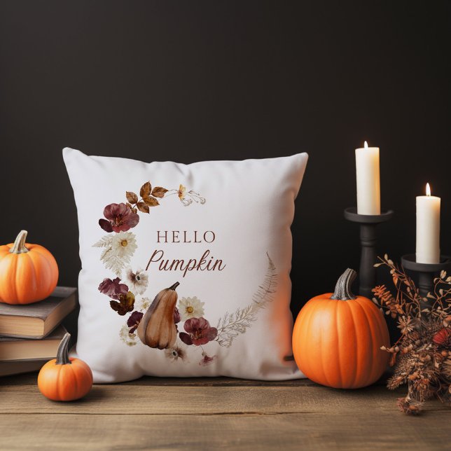 Hello Pumpkin and Fall Leaves Cushion (Creator Uploaded)