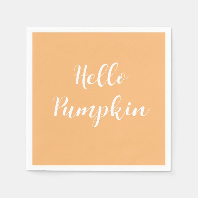 Hello Pumpkin Autumn Coffee  Napkin (Front)