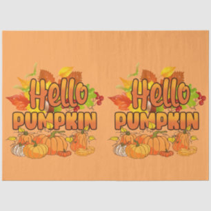 Hello Pumpkin Autumn Customise Colour Tissue Paper