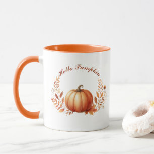 Hello Pumpkin Autumn Customised Text Mug
