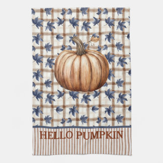 Hello Pumpkin Autumn Farmhouse Custom Tea Towel