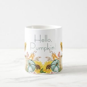 Hello Pumpkin Boho Watercolor Coffee Mug