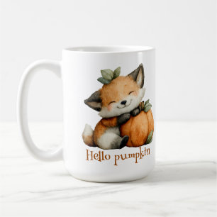 Hello Pumpkin Cute Fox Halloween Design Coffee Mug