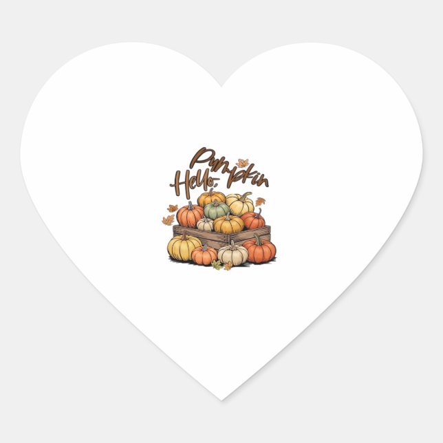 Hello, Pumpkin design Classic T-Shirt.png Heart Sticker (Front)