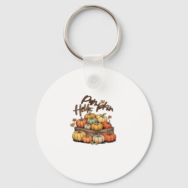 Hello, Pumpkin design Classic T-Shirt.png Key Ring (Front)
