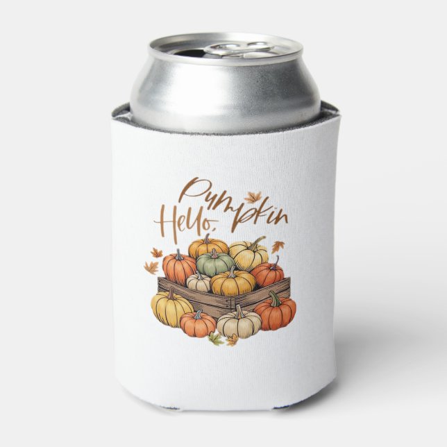 Hello, Pumpkin design Oversized T-Shirt.png Can Cooler (Can Front)
