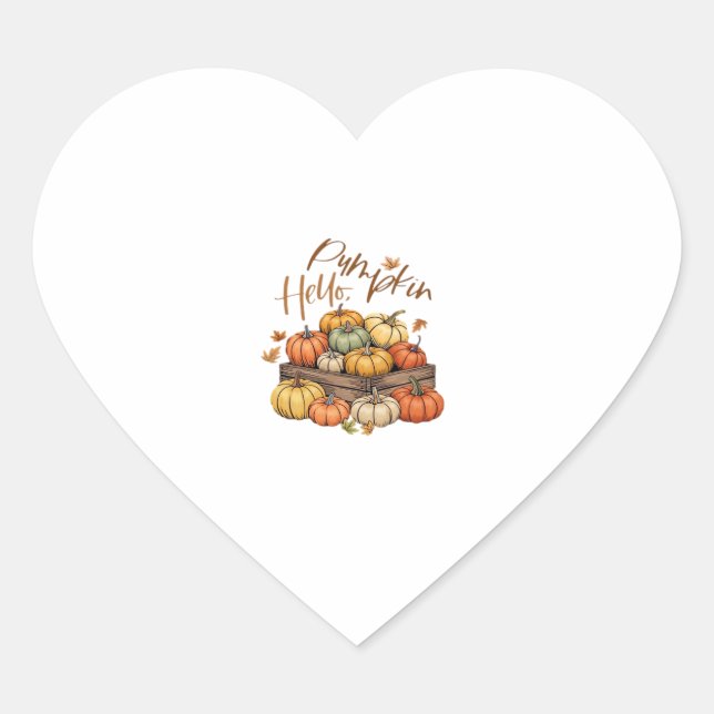 Hello, Pumpkin design Oversized T-Shirt.png Heart Sticker (Front)