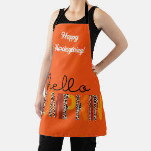 Hello Pumpkin Fall Autumn Customise Text and Colou Apron
