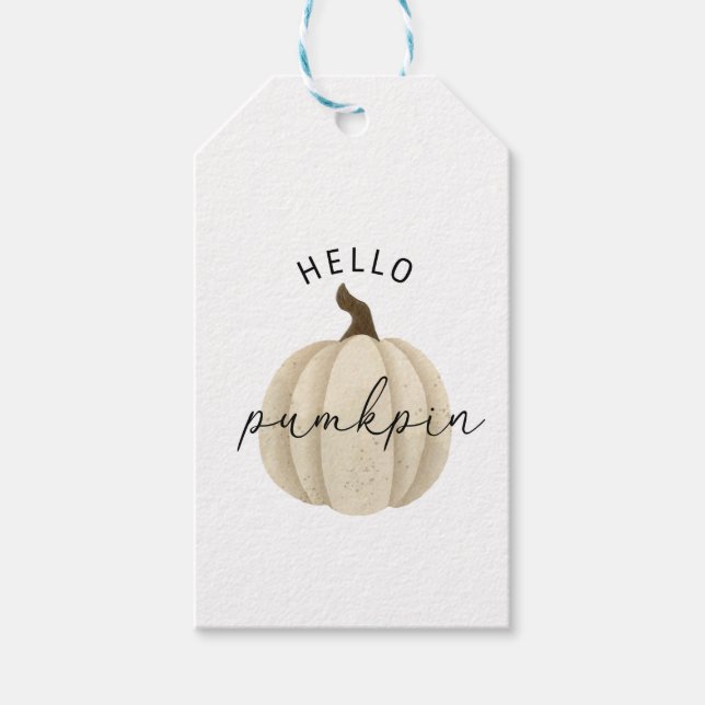 Hello Pumpkin - Fall, autumn  Gift Tags (Front)
