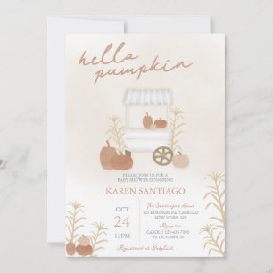 Hello Pumpkin Fall Baby Shower Invites