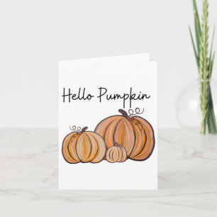 Hello Pumpkin Fall Halloween Graphic  Card