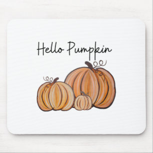 Hello Pumpkin Fall Halloween Graphic Mouse Mat