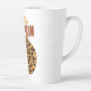 Hello Pumpkin - Fall Leopard Print Latte Mug