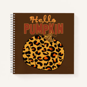 Hello Pumpkin - Fall Leopard Print Notebook