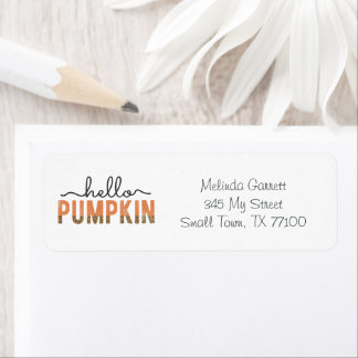Hello Pumpkin Fall Orange Thanksgiving Label