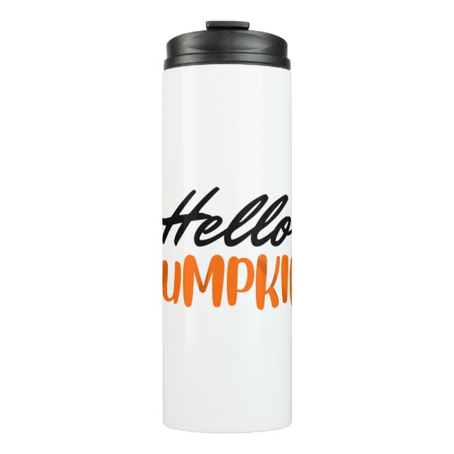 Hello Pumpkin Fall Season Autumn Thermal Tumbler (Front)