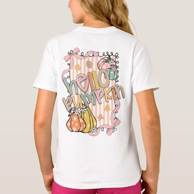 Hello Pumpkin Fall season T-Shirt (Back)