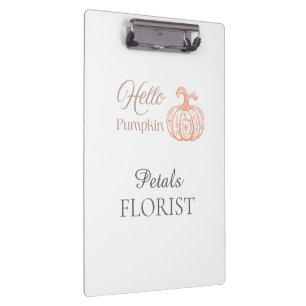 Hello Pumpkin Halloween Florist Business Branding Clipboard