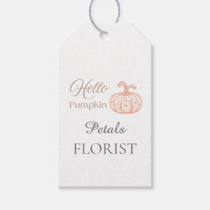 Hello Pumpkin Halloween Florist Business Branding Gift Tags