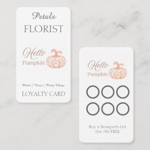 Hello Pumpkin Halloween Florist Business Branding Loyalty Card