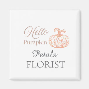 Hello Pumpkin Halloween Florist Business Branding Magnet