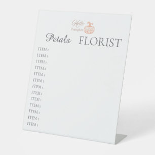 Hello Pumpkin Halloween Florist Business Branding Pedestal Sign