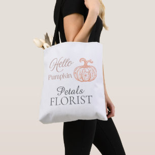 Hello Pumpkin Halloween Florist Business Branding Tote Bag