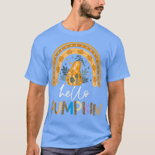Hello Pumpkin Leopard Rainbow Autumn Season Fall V T-Shirt