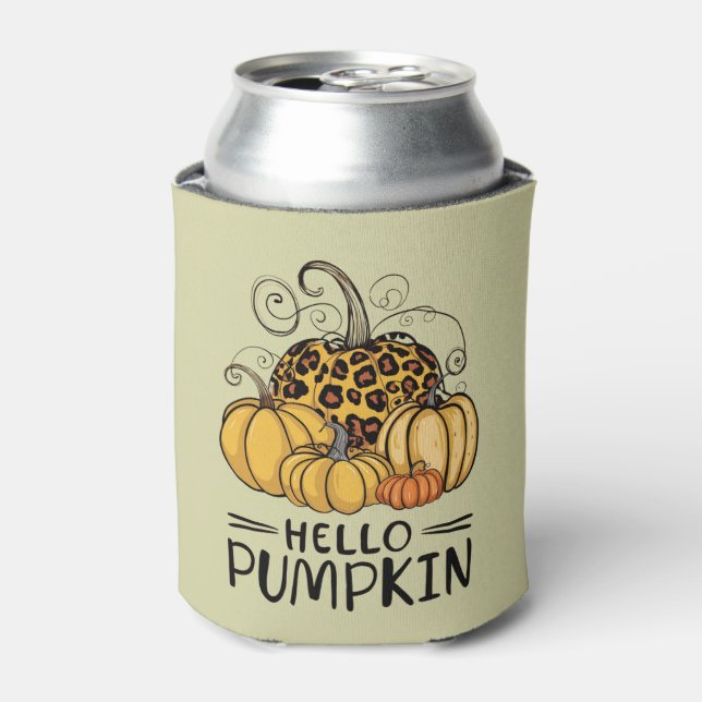 Hello Pumpkin Lover Fall Season Autumn Thanksgivin Can Cooler (Can Front)