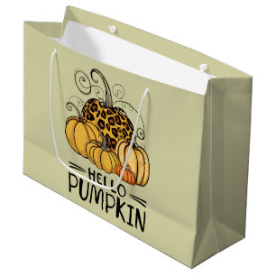 Hello Pumpkin Lover Fall Season Autumn Thanksgivin Large Gift Bag