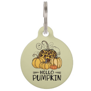 Hello Pumpkin Lover Fall Season Autumn Thanksgivin Pet Tag